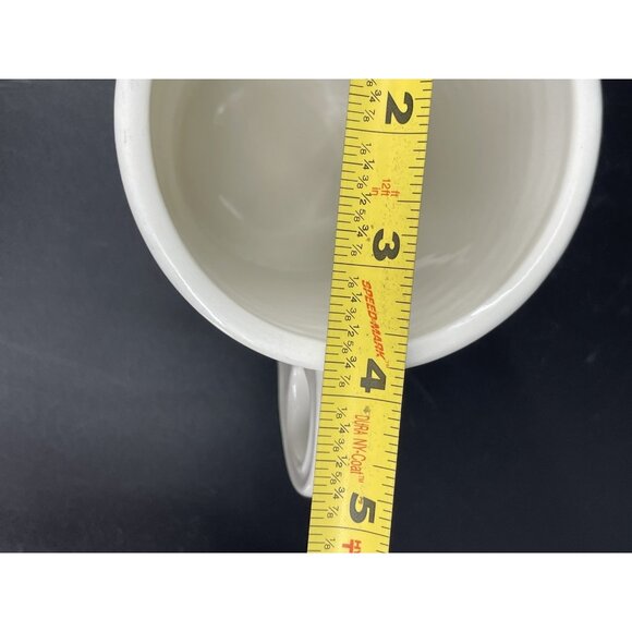 Anthropologie MONOGRAM - S 14oz White Shaving Style Mug Black Letter Initial - Picture 8 of 8